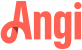 The image shows the word 'Angi' written in a bold, red font. The letters have a rounded, stylized appearance.